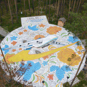 Фото. В Гостомеле создали мурал, посвященный самолету «Мрія»